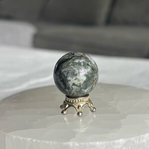 Moss agate mini sphere